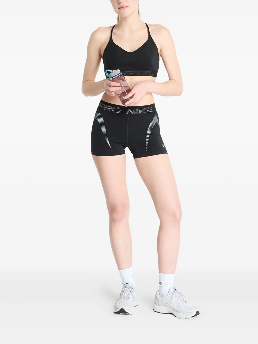 Nike padded adjustable sports bra Zwart