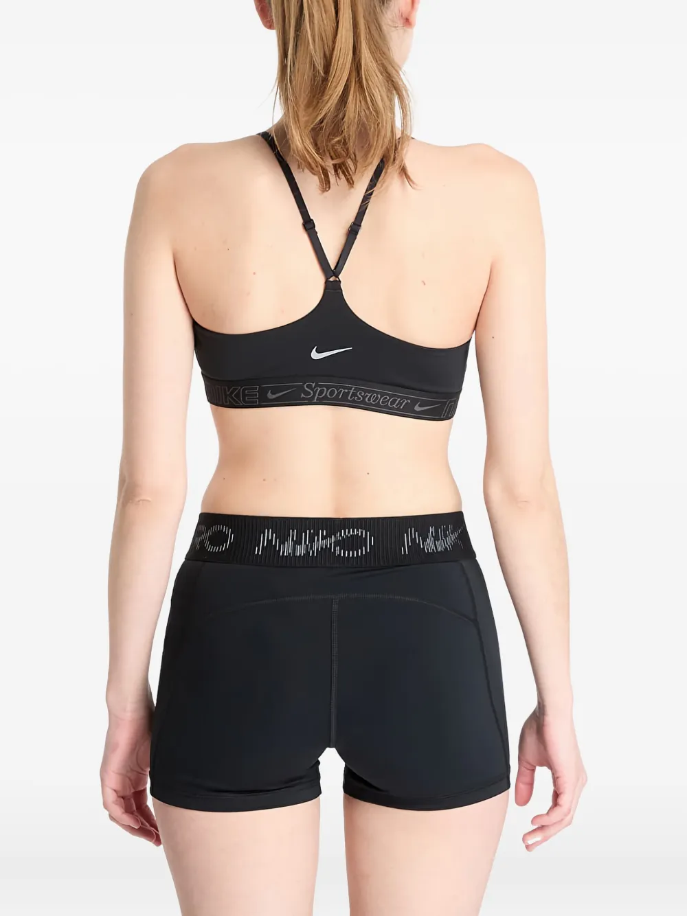 Nike padded adjustable sports bra Zwart