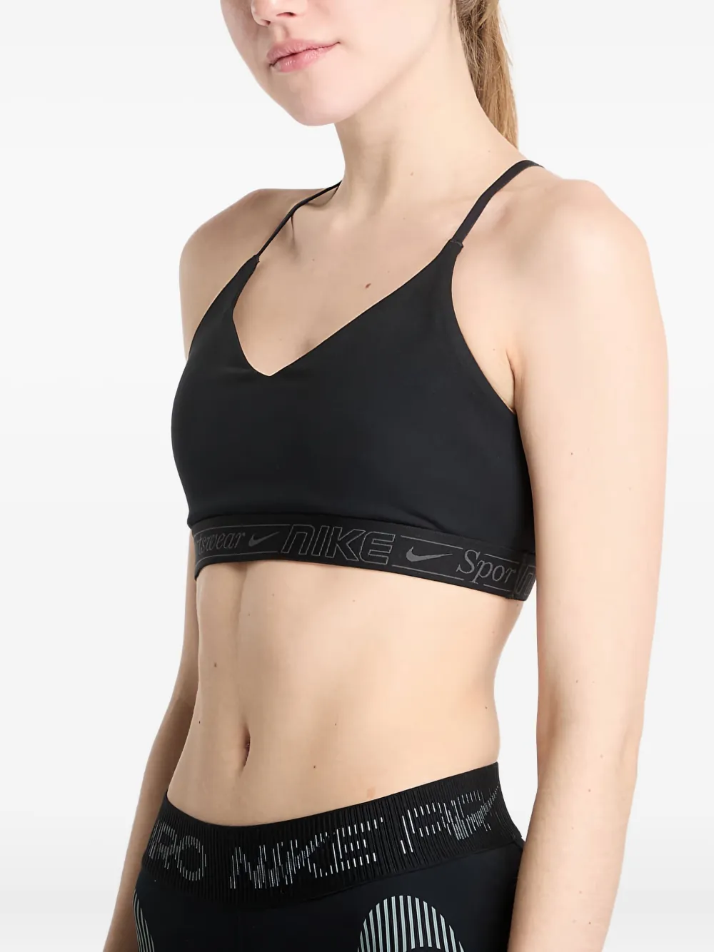 Nike padded adjustable sports bra Zwart