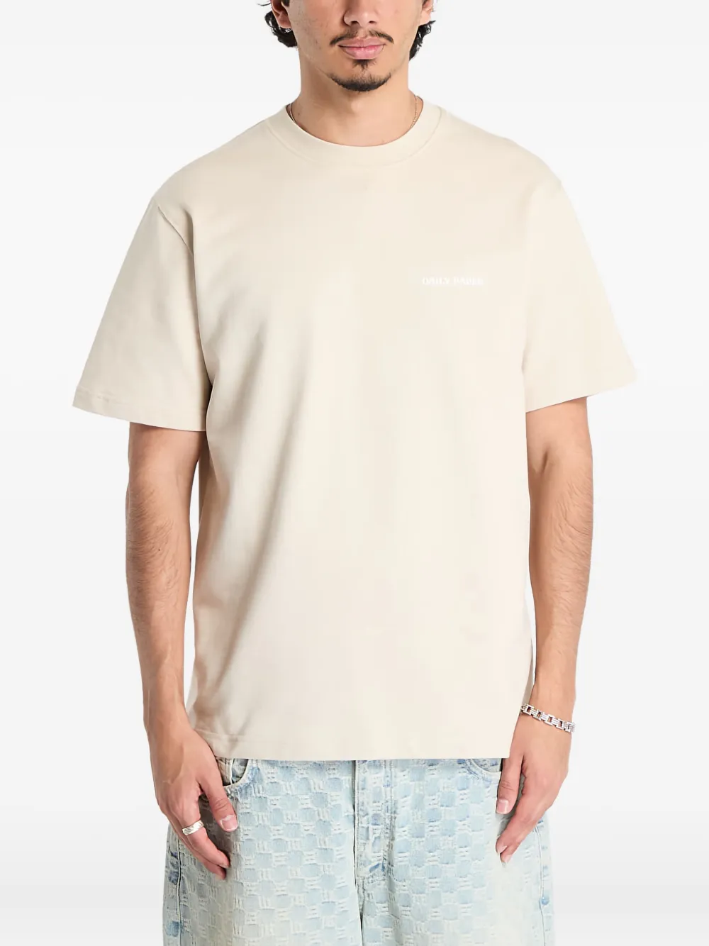Daily Paper logo-embroidered T-shirt Beige