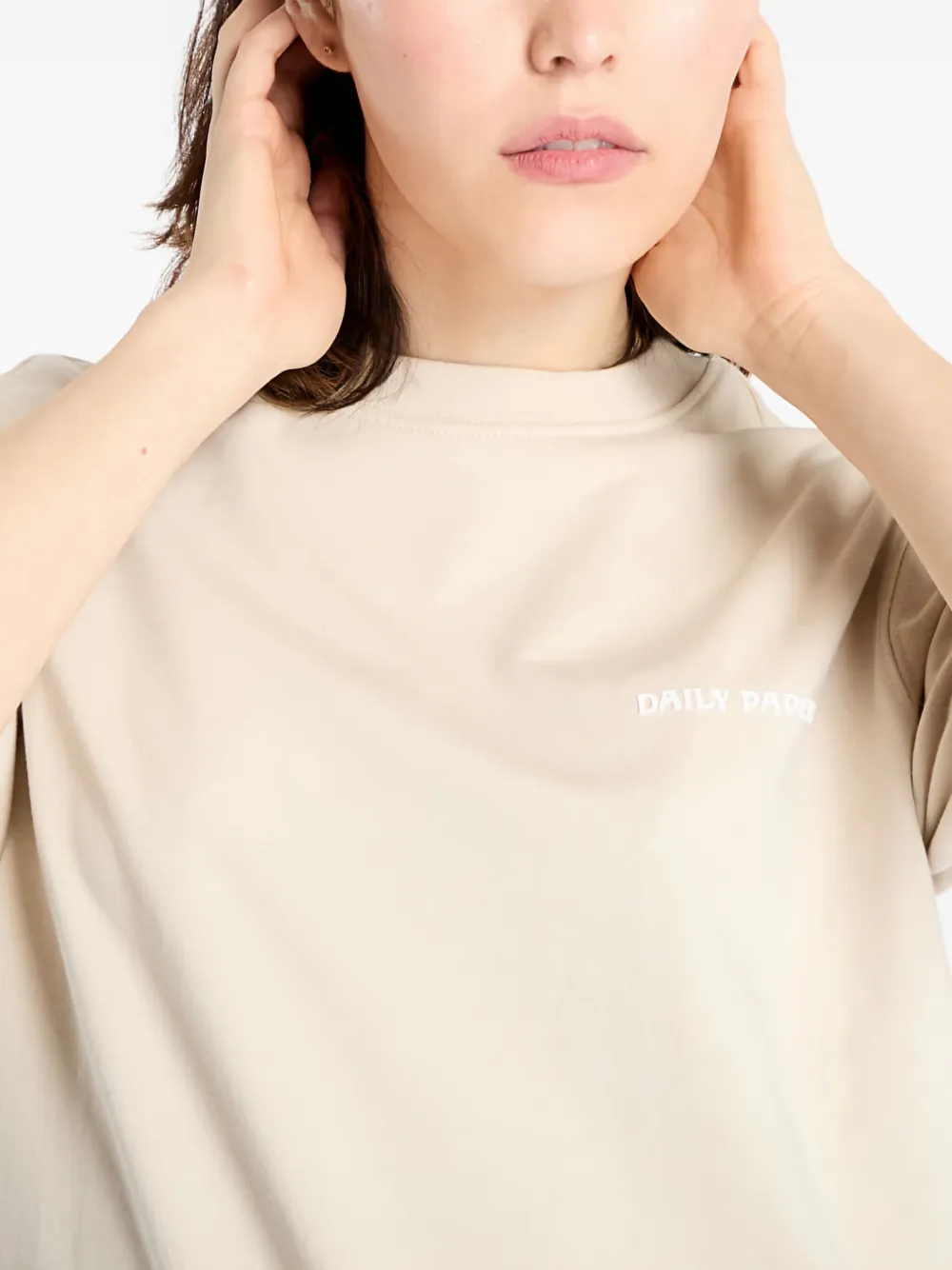 Daily Paper logo-embroidered T-shirt Beige