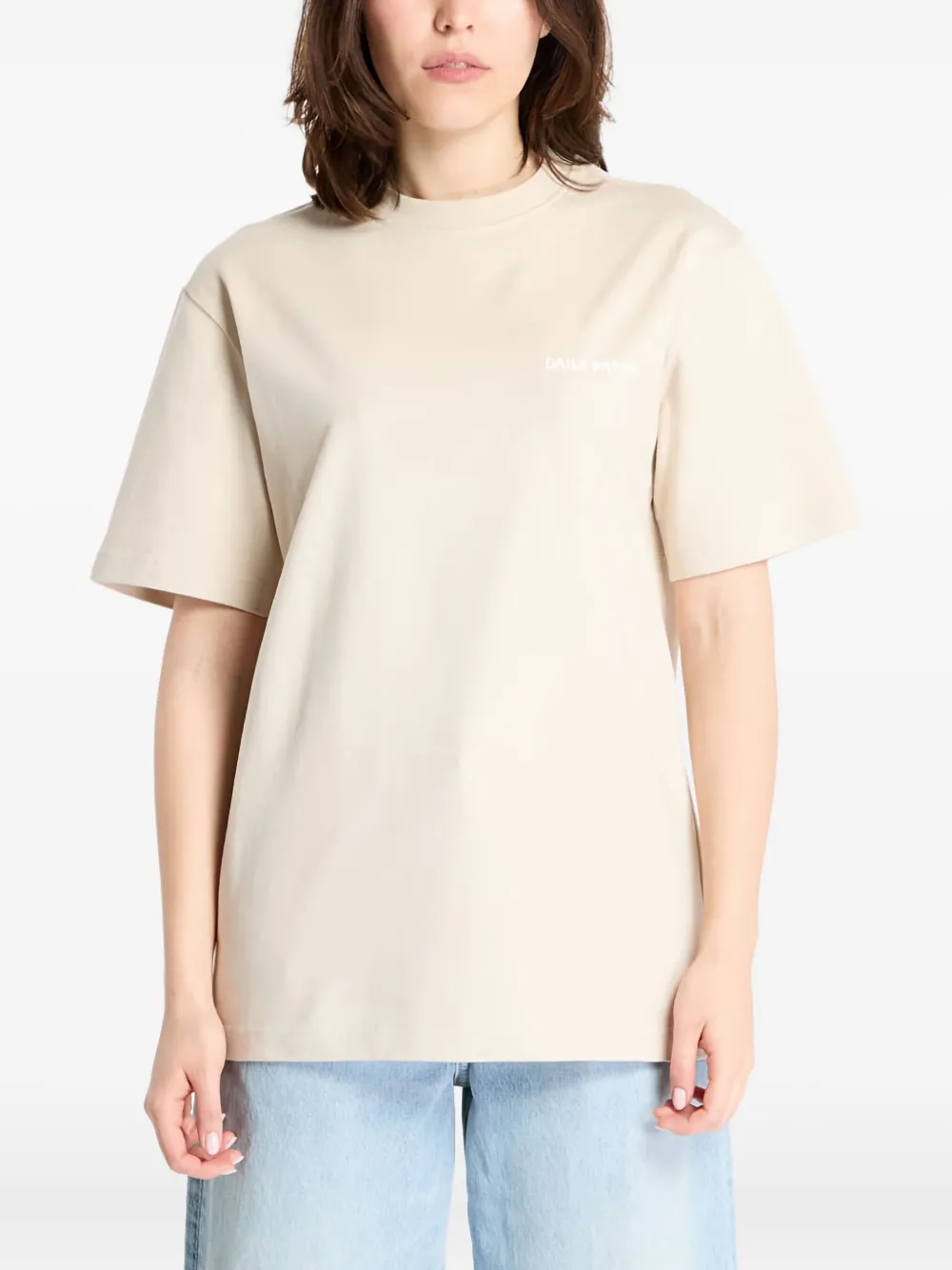 Daily Paper logo-embroidered T-shirt Beige