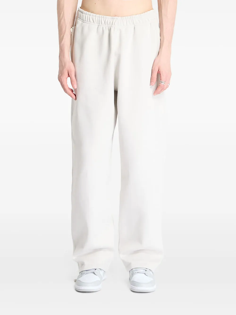 Nike swoosh open-hem fleece pants - Weiß