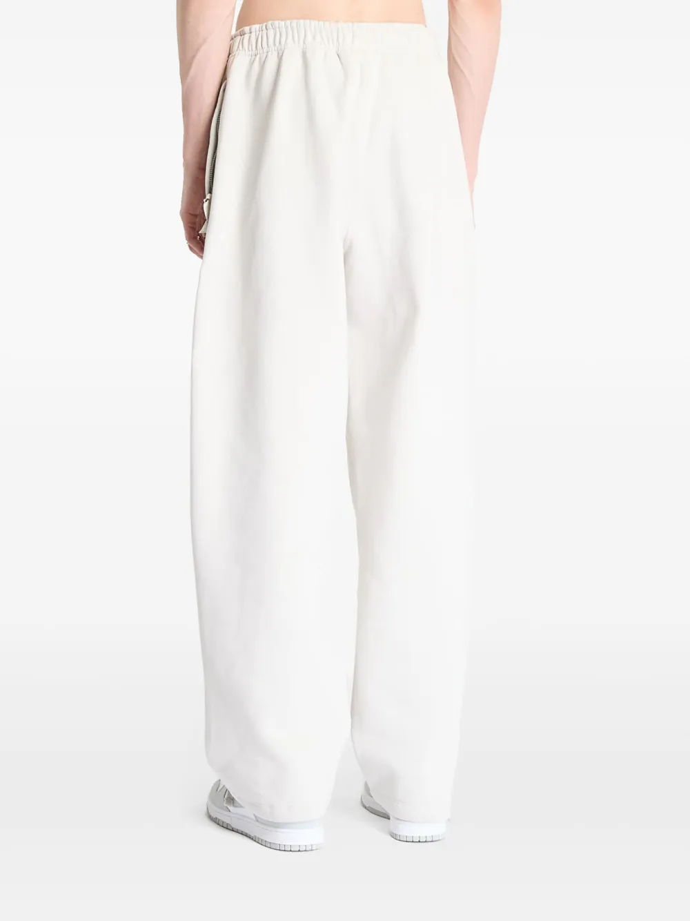 Nike Swoosh fleece broek met open afwerking Wit