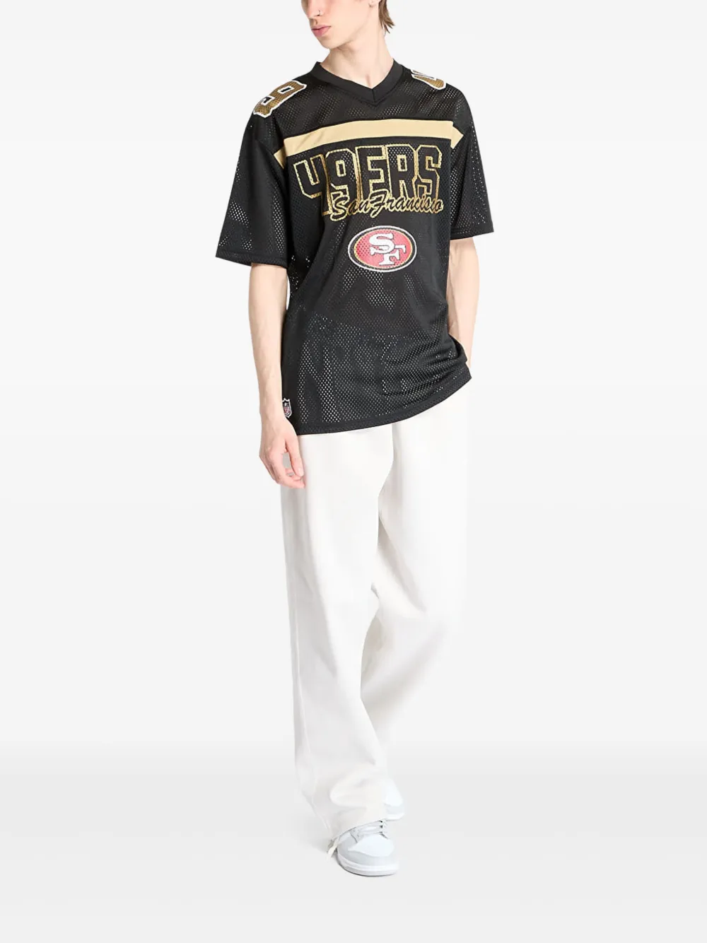 Nike Swoosh fleece broek met open afwerking Wit