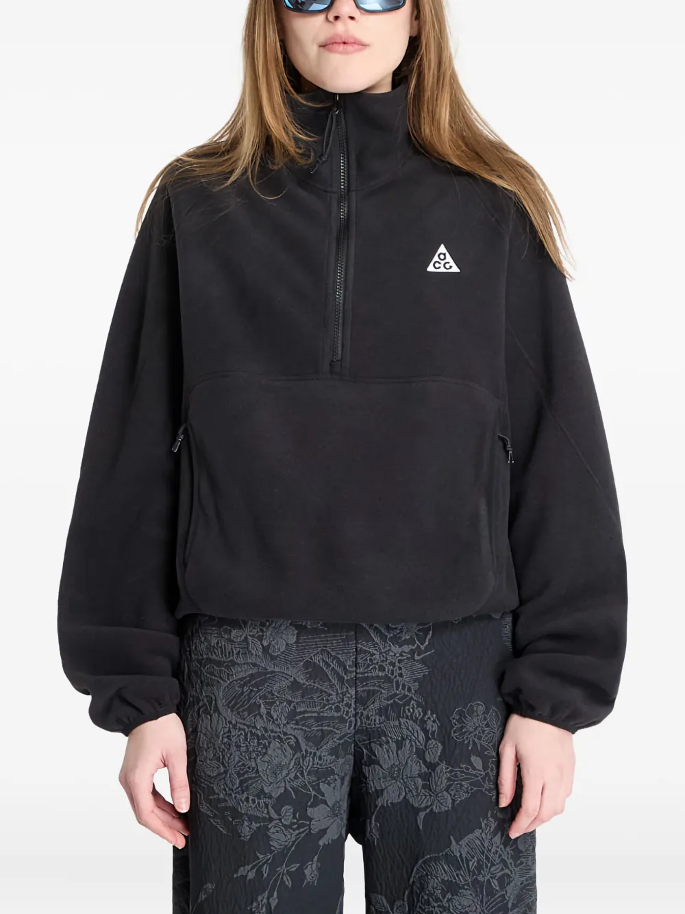 Nike Wolf Tree half-zip fleece sweatshirt 010 Black Anthracite Summit White