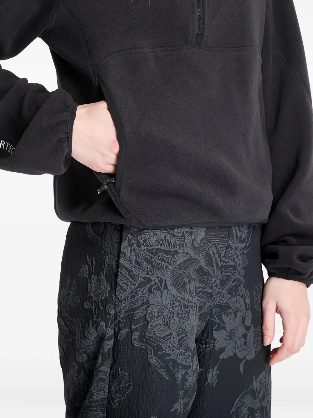 Nike Wolf Tree half-zip fleece sweatshirt 010 Black Anthracite Summit White