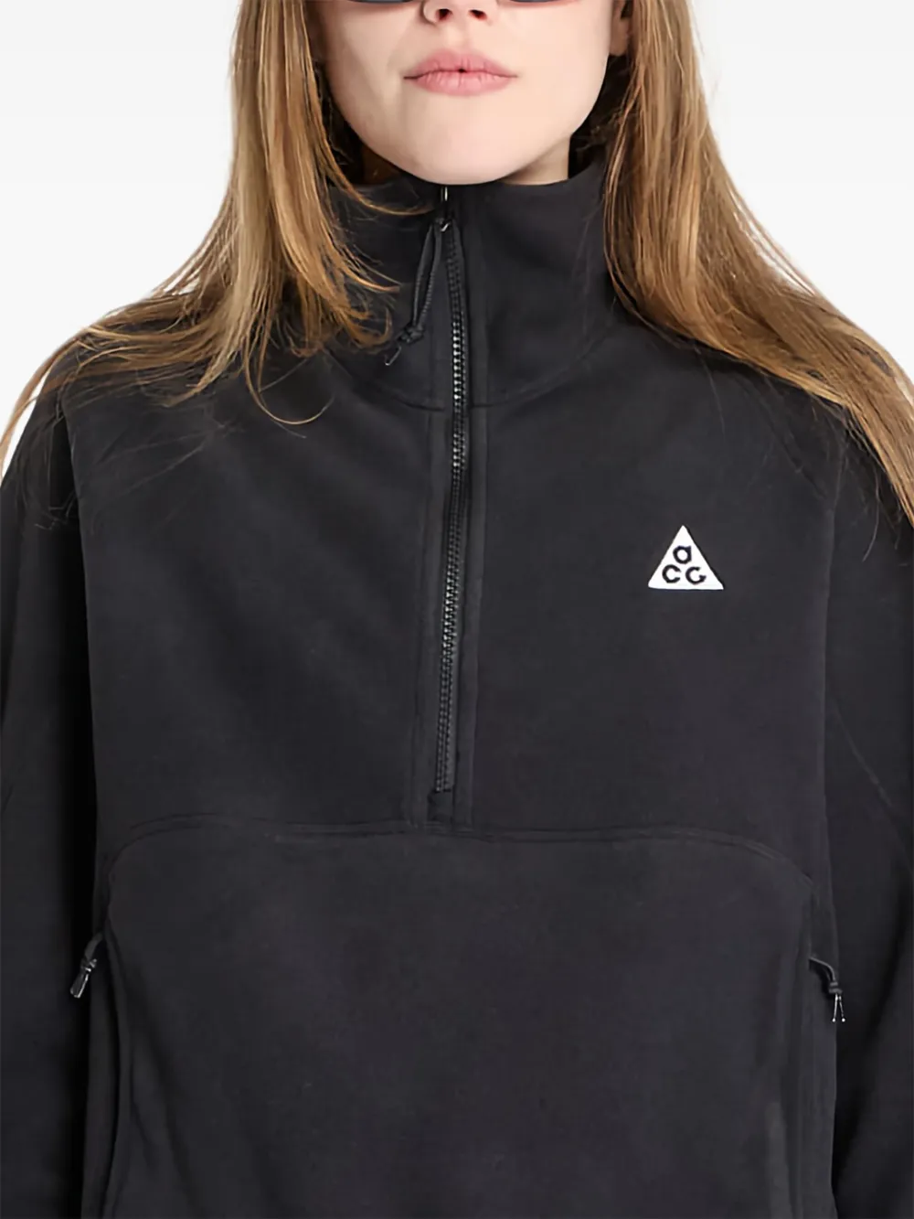 Nike Wolf Tree half-zip fleece sweatshirt 010 Black Anthracite Summit White