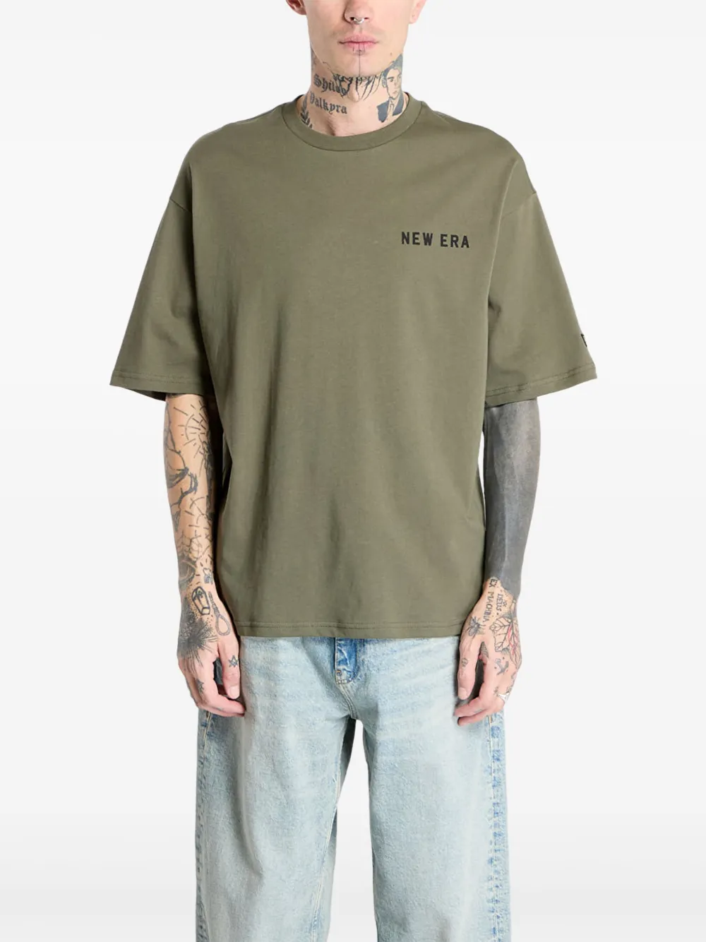 NEW ERA CAP animal-graphic crew-neck T-shirt | Green | Image 1