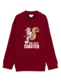 Fendi Kids squirrel-print sweatshirt - Red