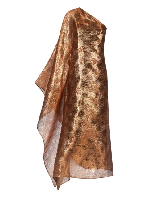 Taller Marmo Betsy metallic one-shoulder dress