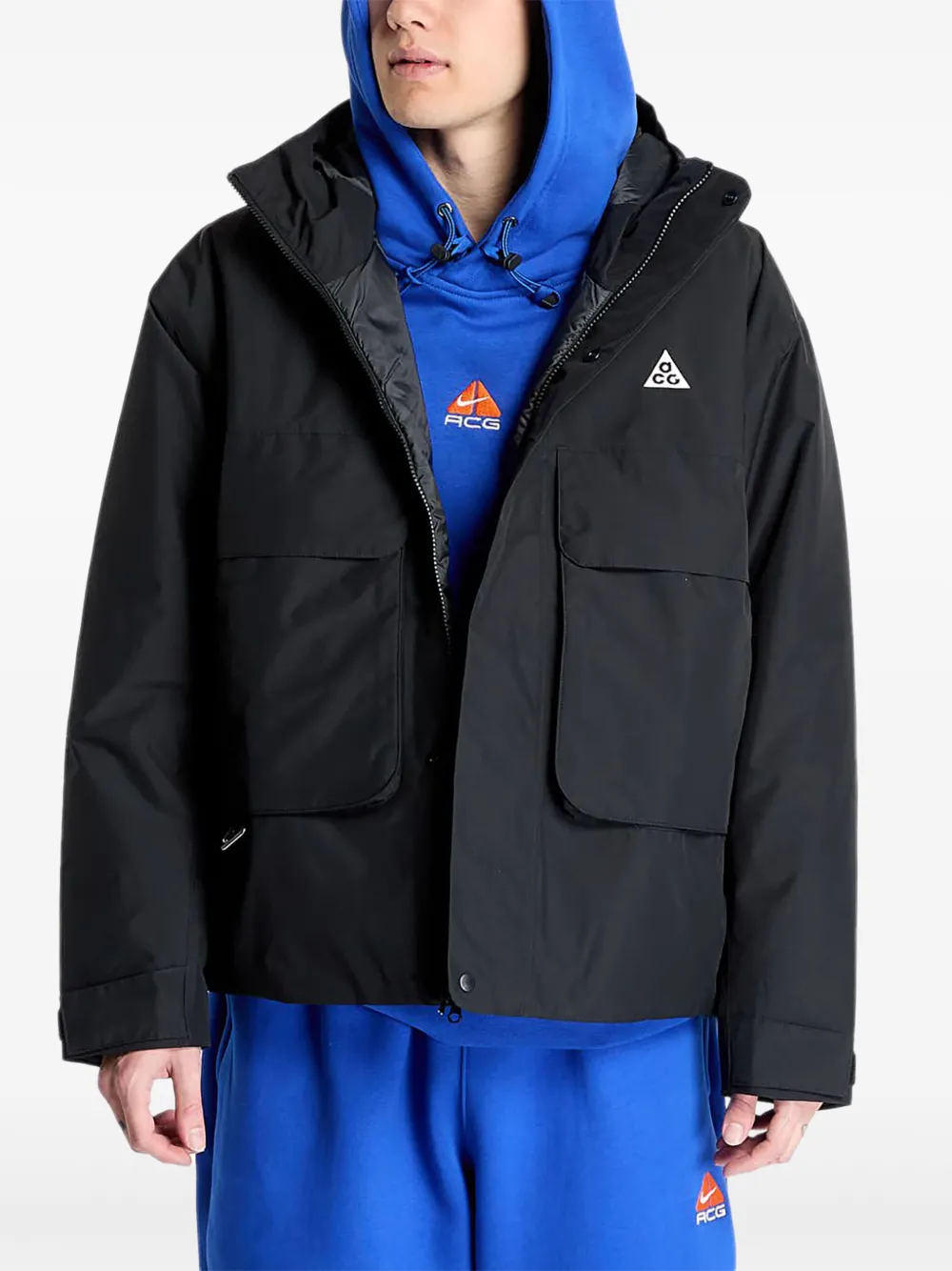 Nike Skull Peak jack met klepzak Zwart