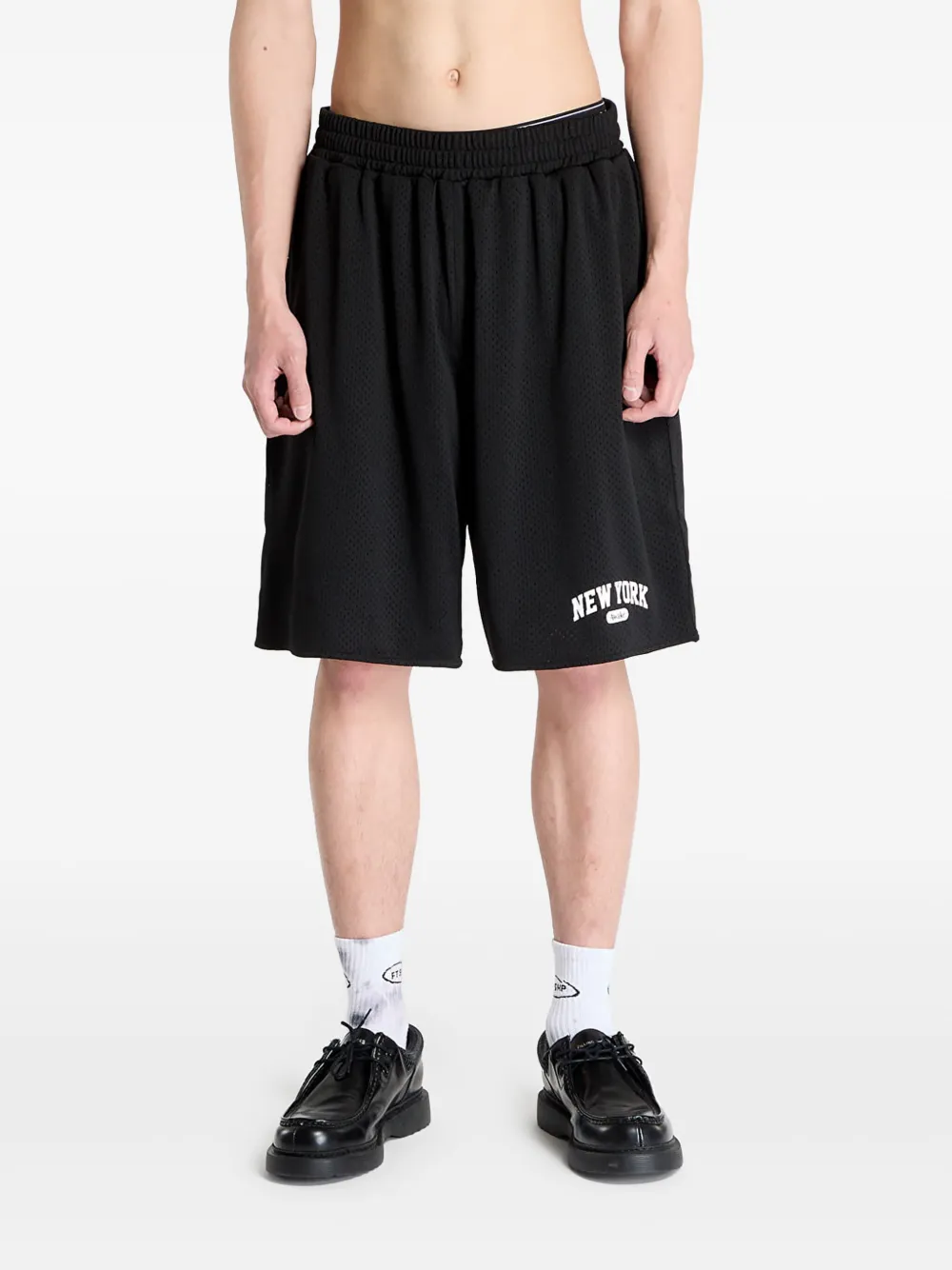 Awake NY mesh-panel basketball shorts Zwart