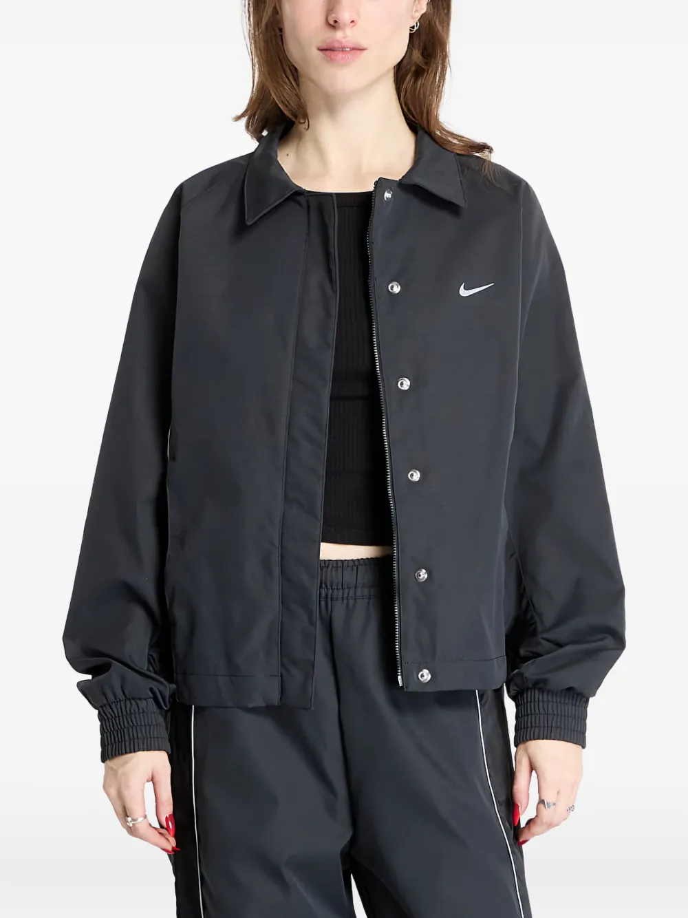 Nike zip-up bomber jacket | Black | Image 1