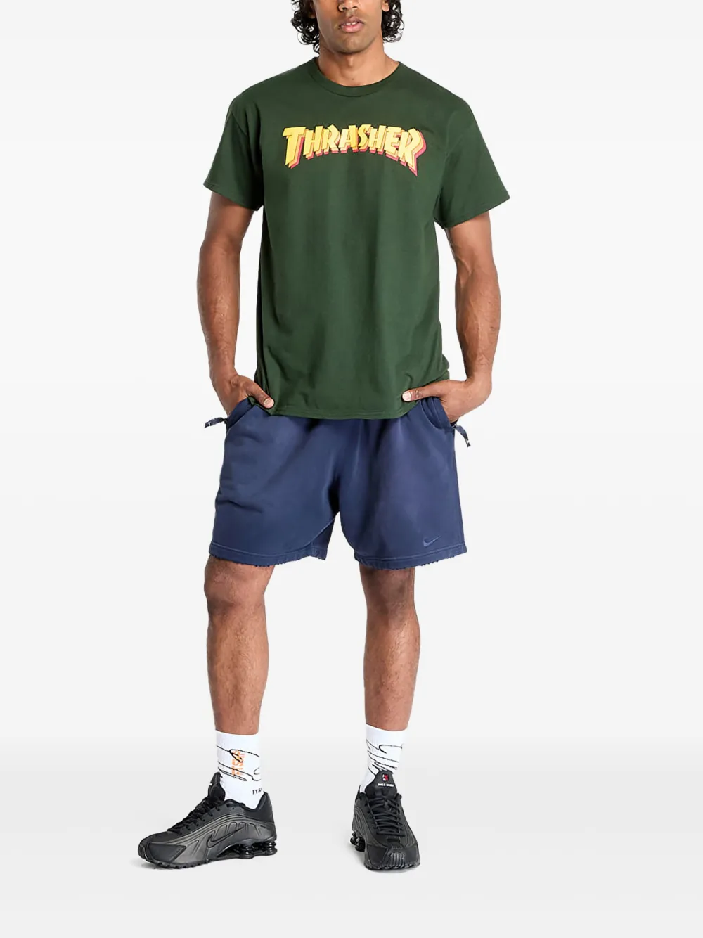 Nike Trainingsshorts met logo Blauw
