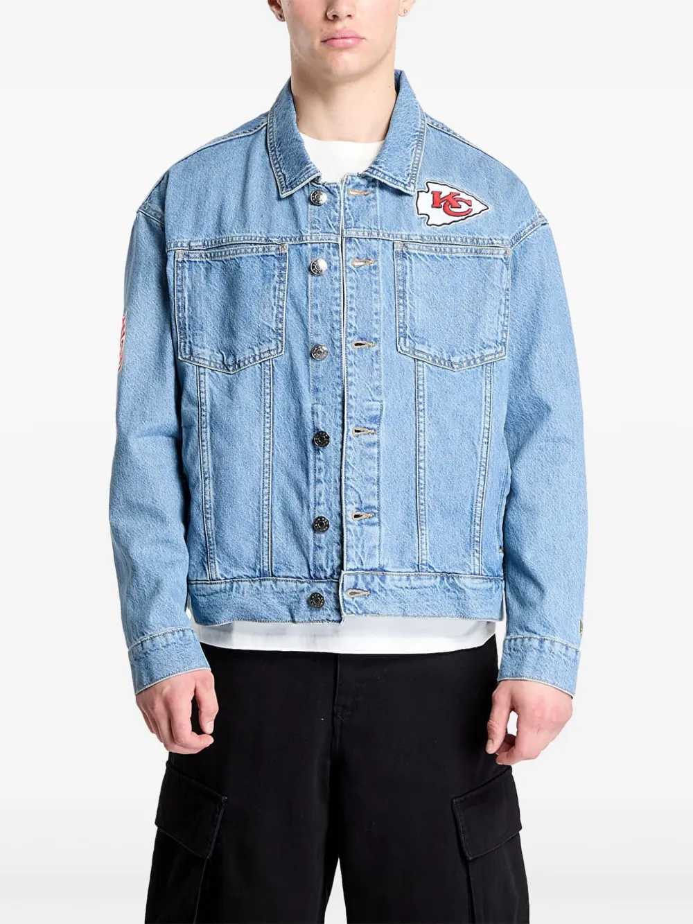 Kansas City Chiefs-emblem denim jacket