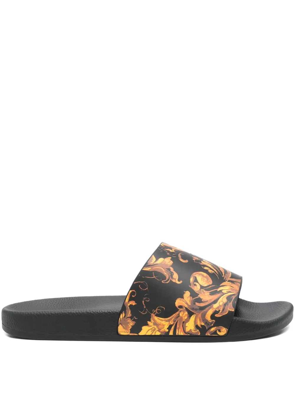 Versace Jeans Couture Barocco-print slides Black