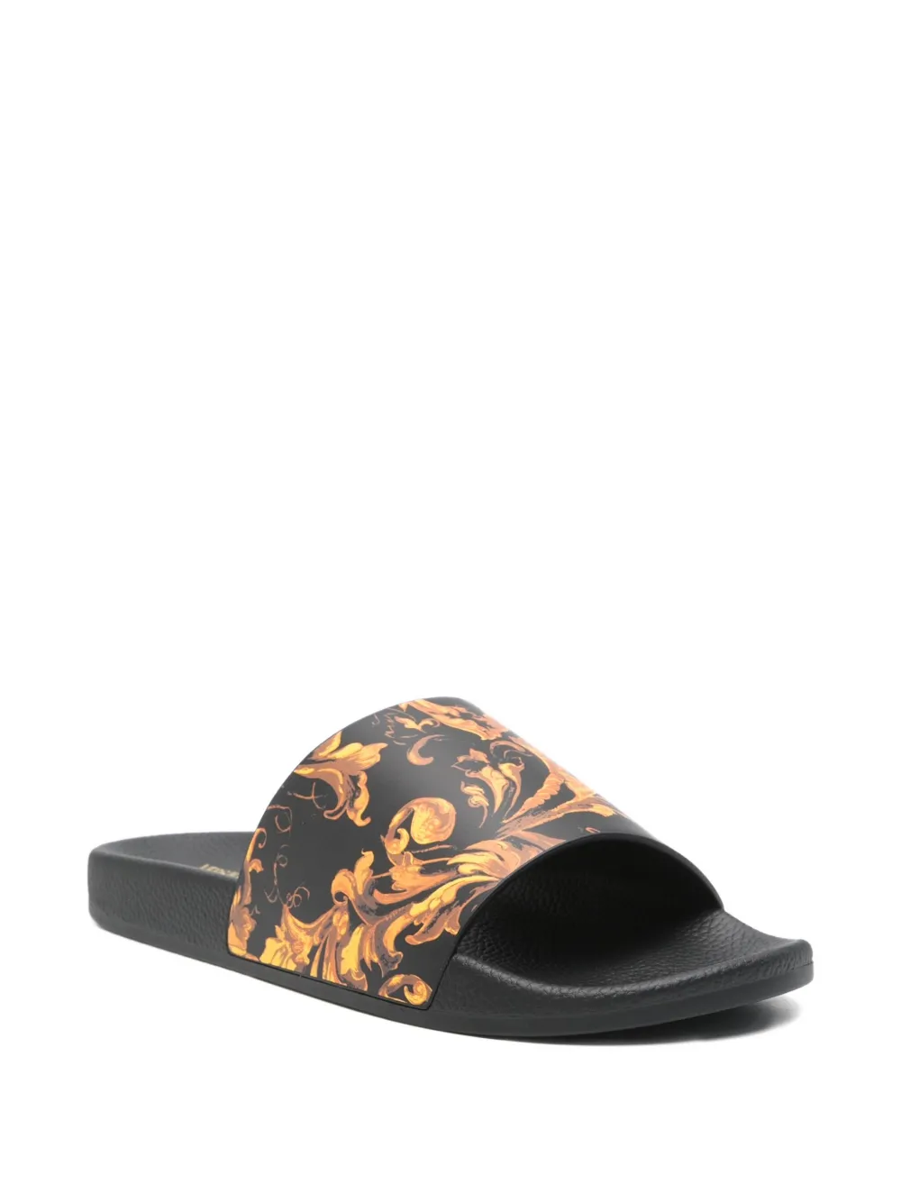 Versace Jeans Couture Barocco-print slides Black