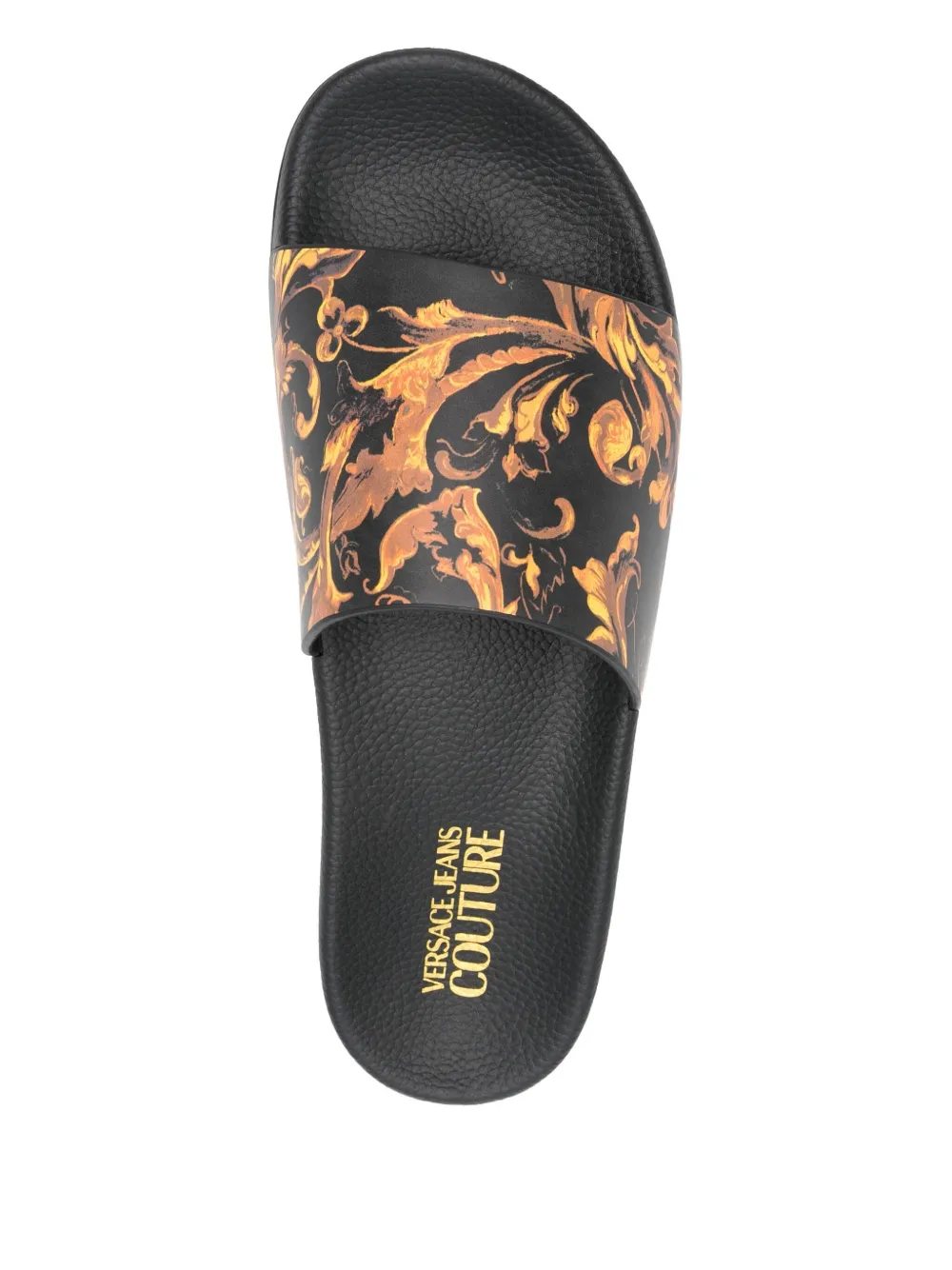 Versace Jeans Couture Barocco-print slides Black