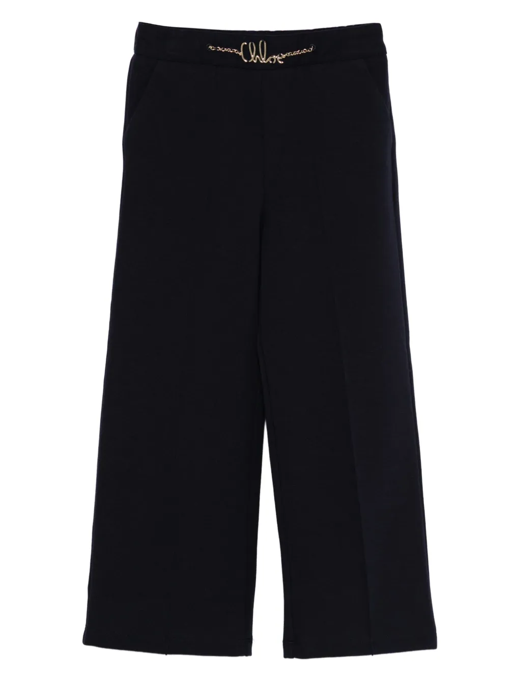 Chloé Kids chain-embellished trousers Blauw