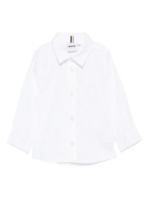 BOSS logo-embroidered long-sleeve shirt