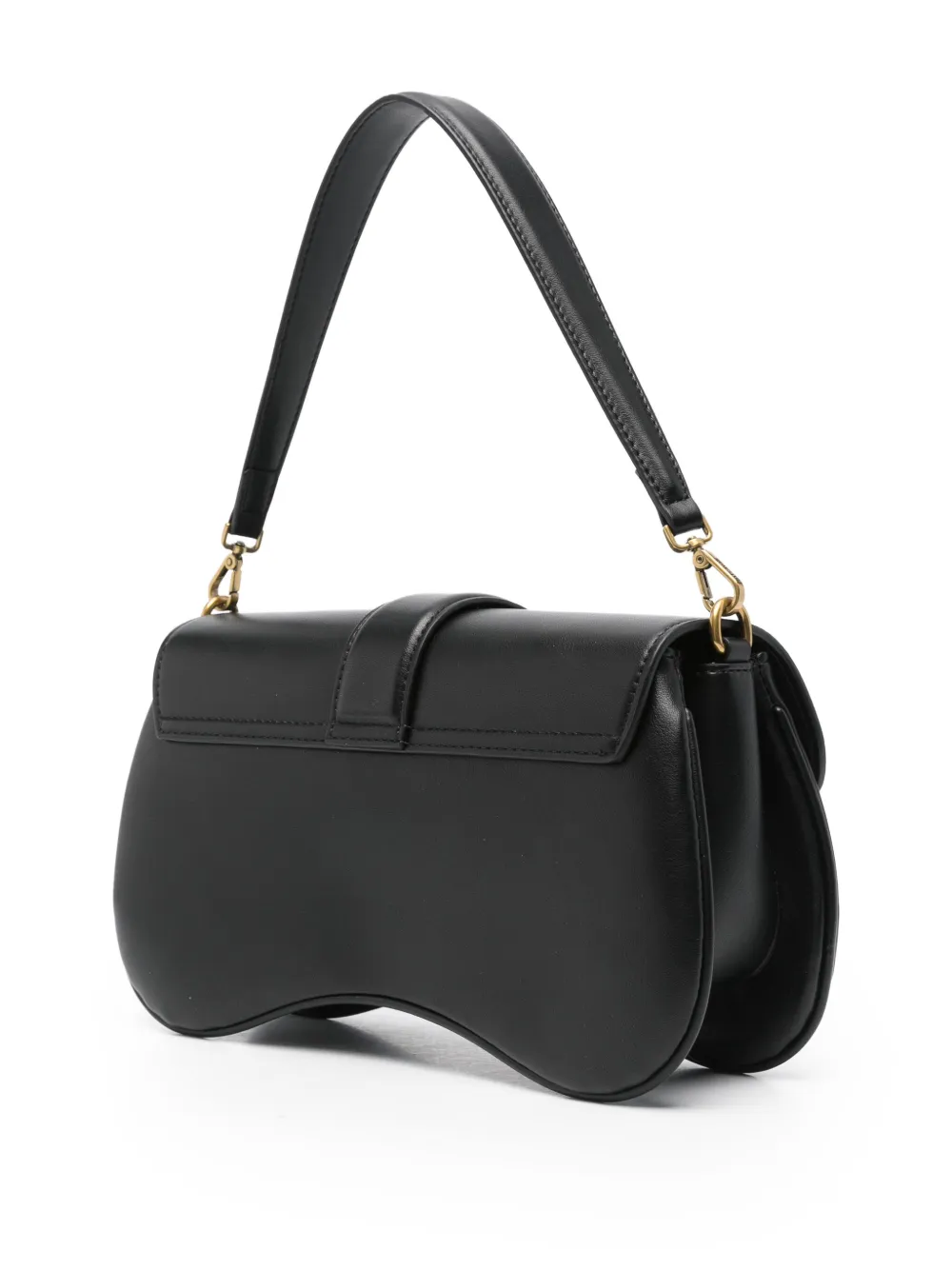 Just Cavalli leather shoulder bag Zwart