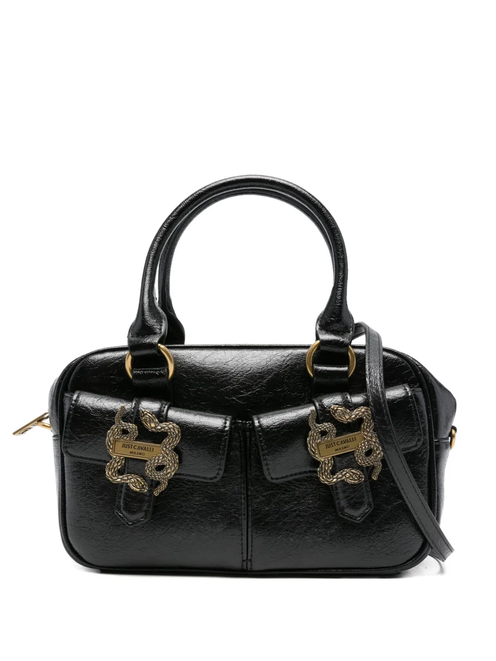 Just Cavalli snake-detail tote bag Zwart