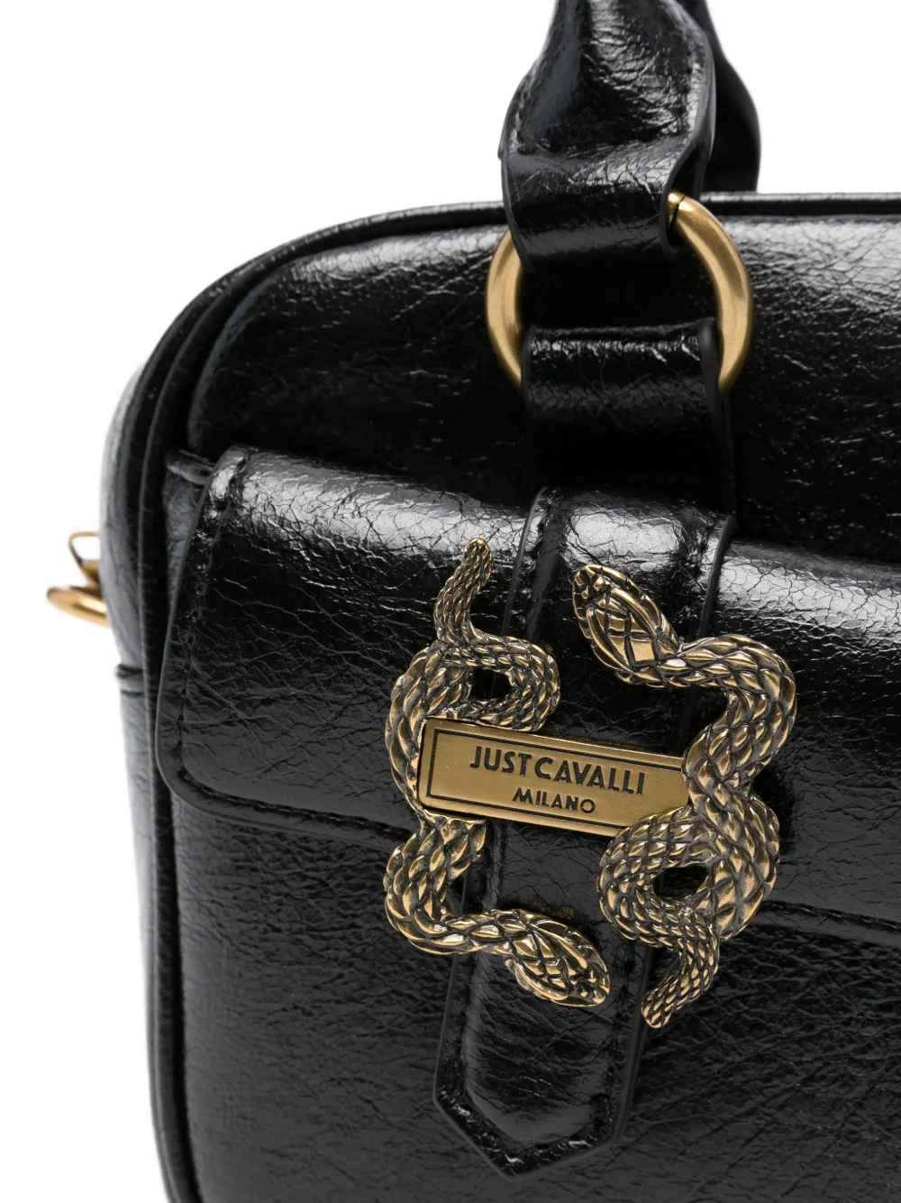 Just Cavalli snake-detail tote bag Zwart