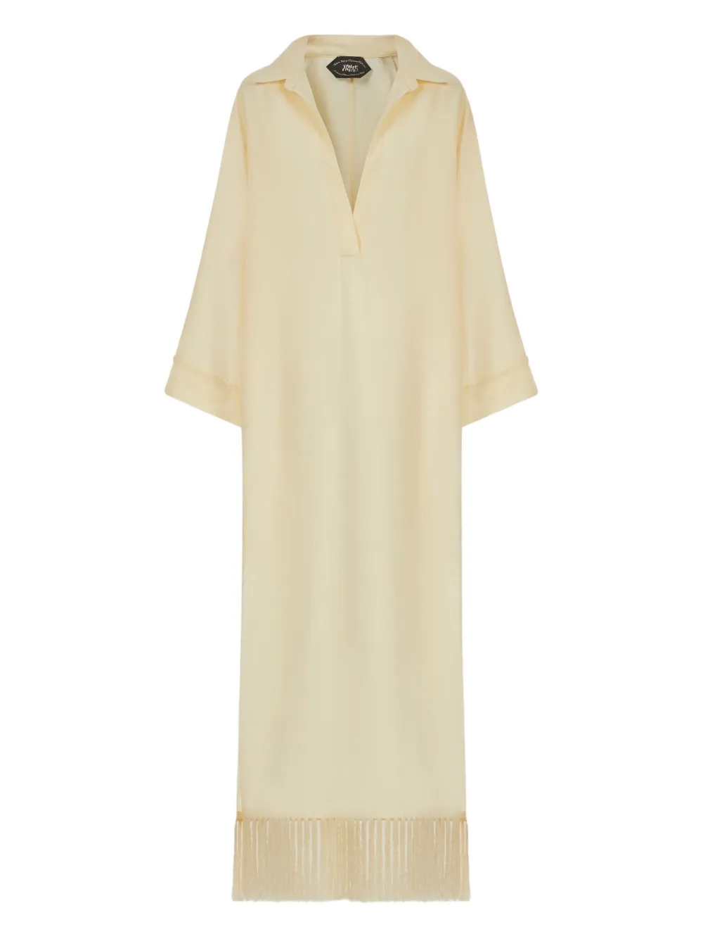 Taller Marmo Bordighera fringe-trimmed maxi dress | Neutrals | Image 1