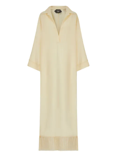 Robe longue Bordighera à franges - Taller Marmo - Modalova