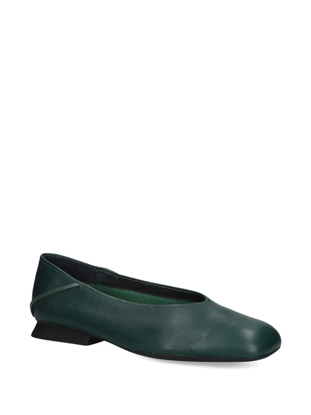 Camper leather panelled ballet flats Green