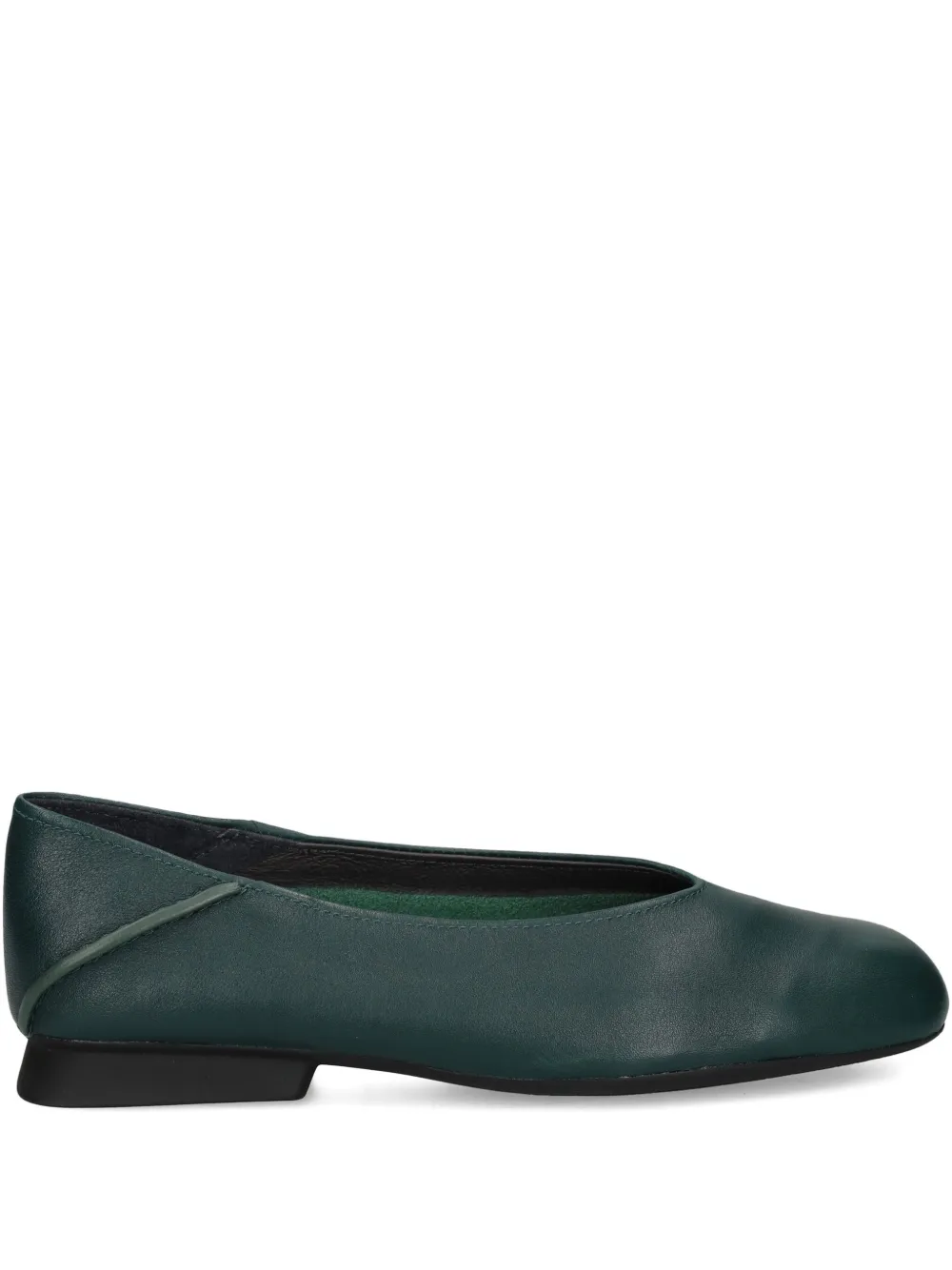 Camper leather panelled ballet flats Green