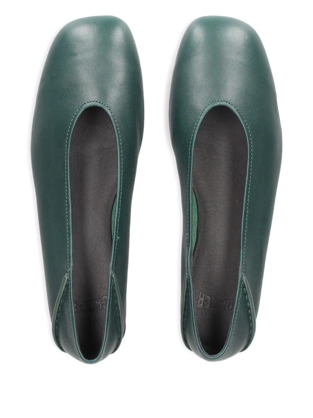 Camper leather panelled ballet flats Green