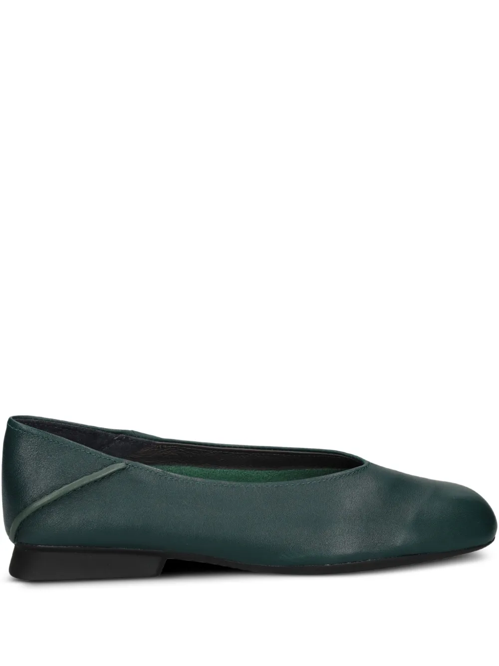 Camper leather panelled ballet flats Green