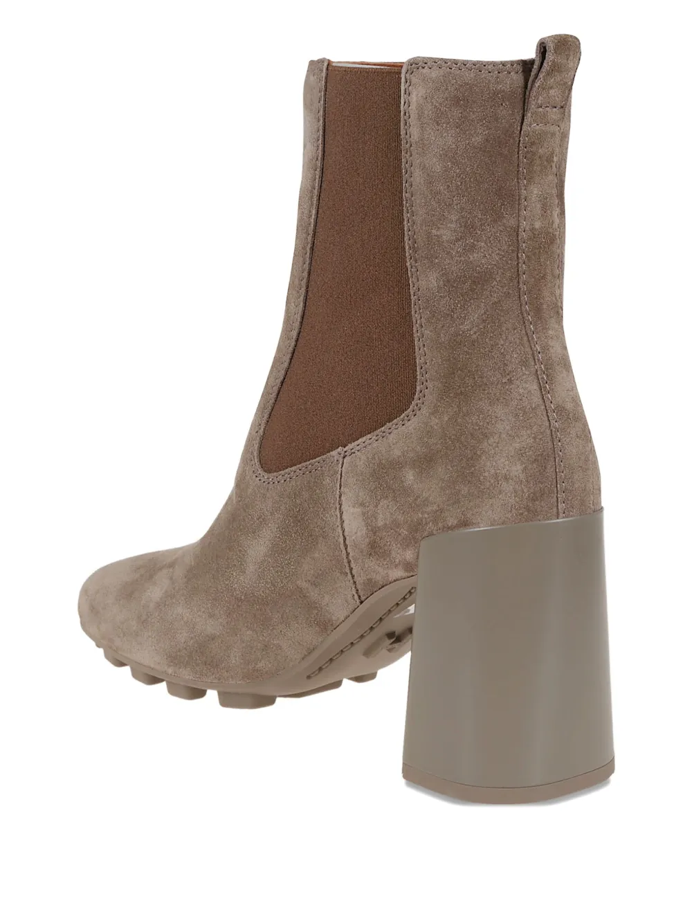 Hogan Block-heel Suede Chelsea Boots In Neutral