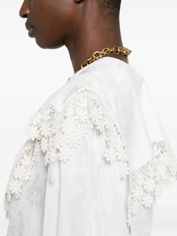 Chloé floral-lace Trimmed Shirt | White | FARFETCH