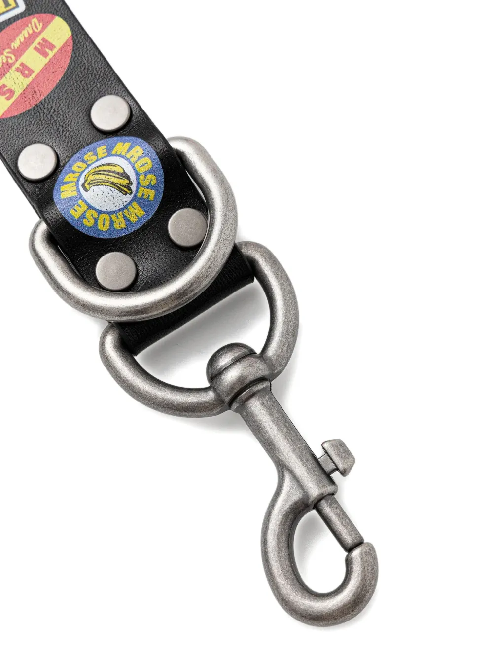 Martine Rose Leren sleutelhanger met patches Zwart