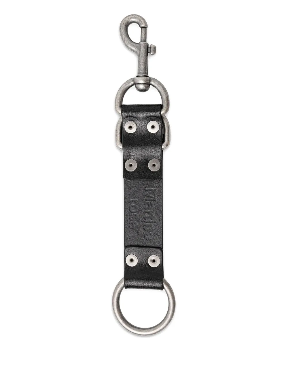 Martine Rose Leren sleutelhanger met patches Zwart
