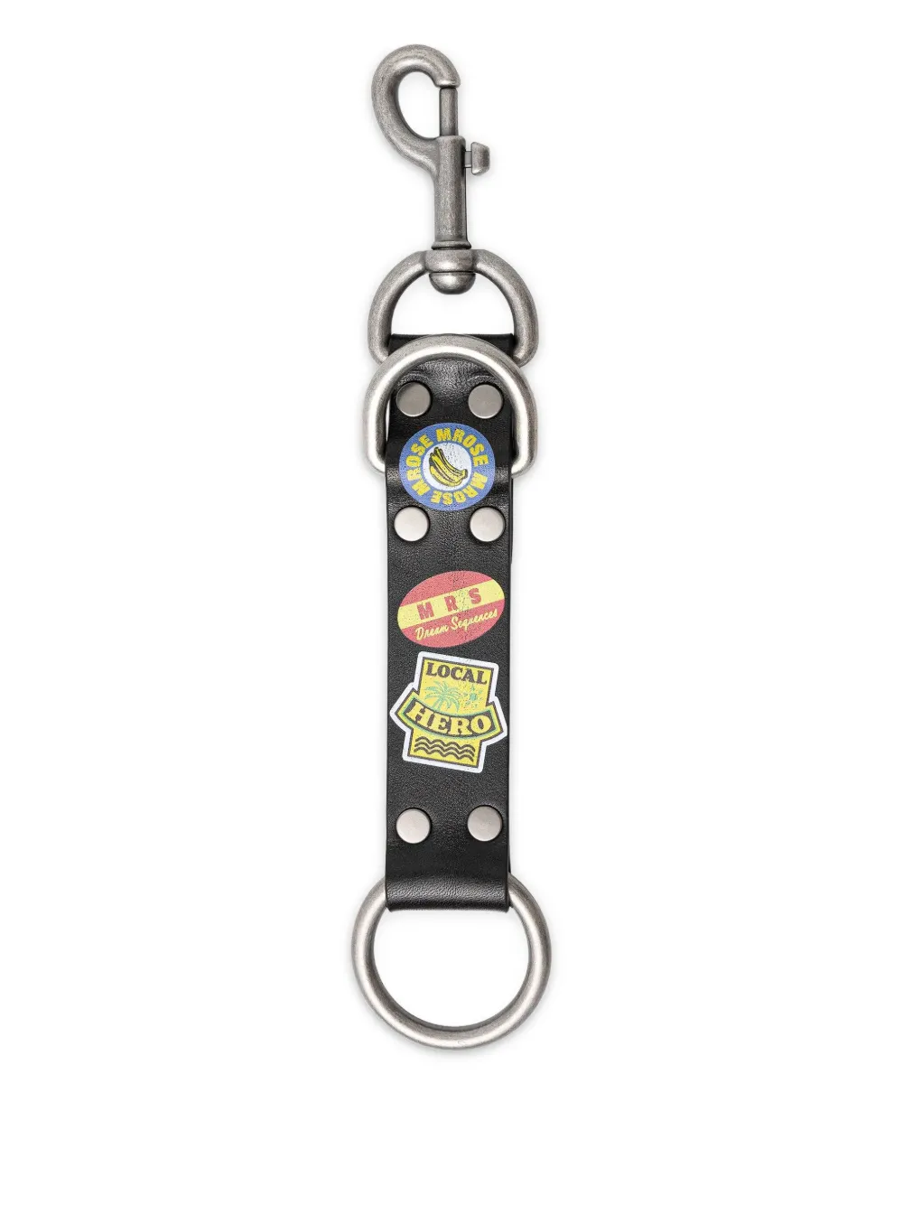 Martine Rose Leren sleutelhanger met patches Zwart