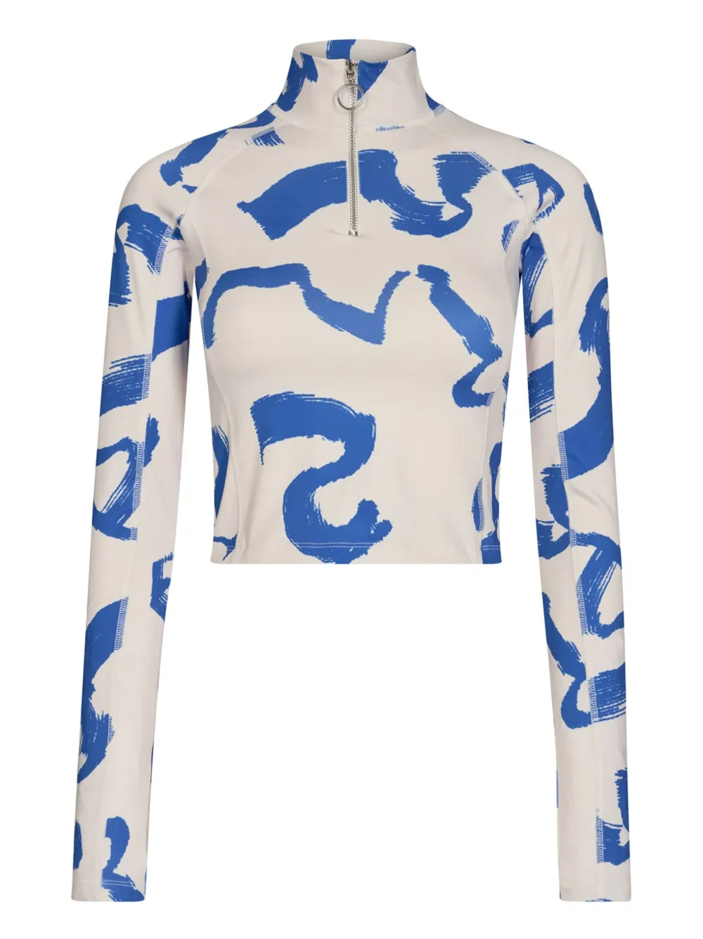 REMAIN Emily abstract-print zip-neck top Wit