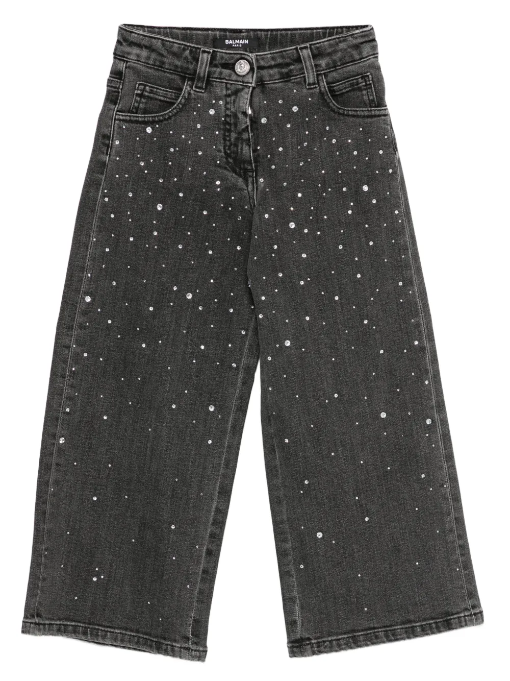 Balmain Kids crystal-embellished jeans Grijs