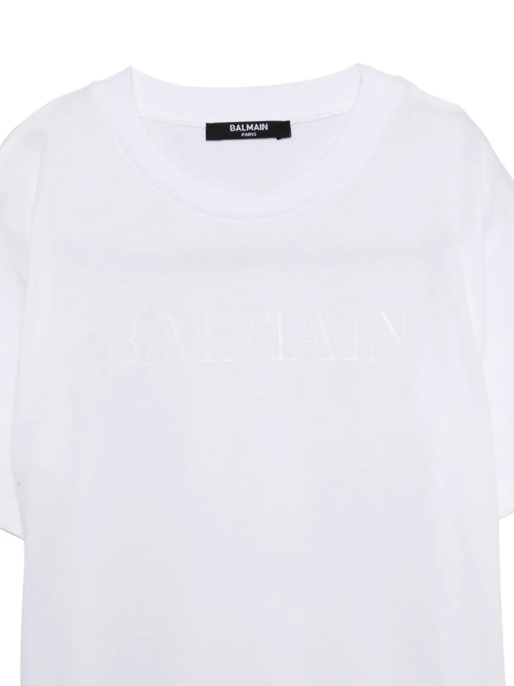 Balmain Kids logo-embroidered cotton t-shirt Wit
