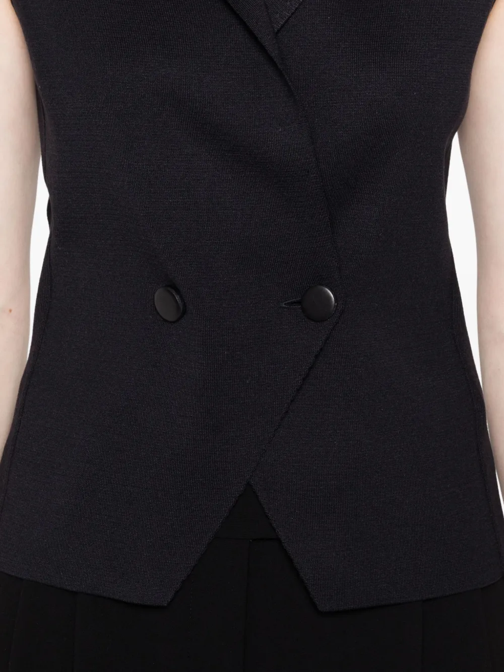 Giorgio Armani Double-breasted Sleeveless Waistcoat In Black