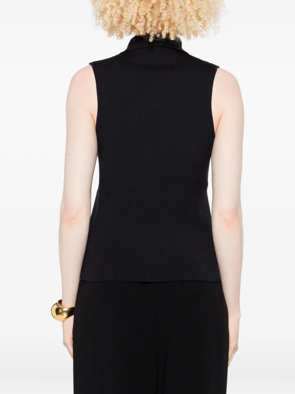 Giorgio Armani Double-breasted Sleeveless Waistcoat In Black