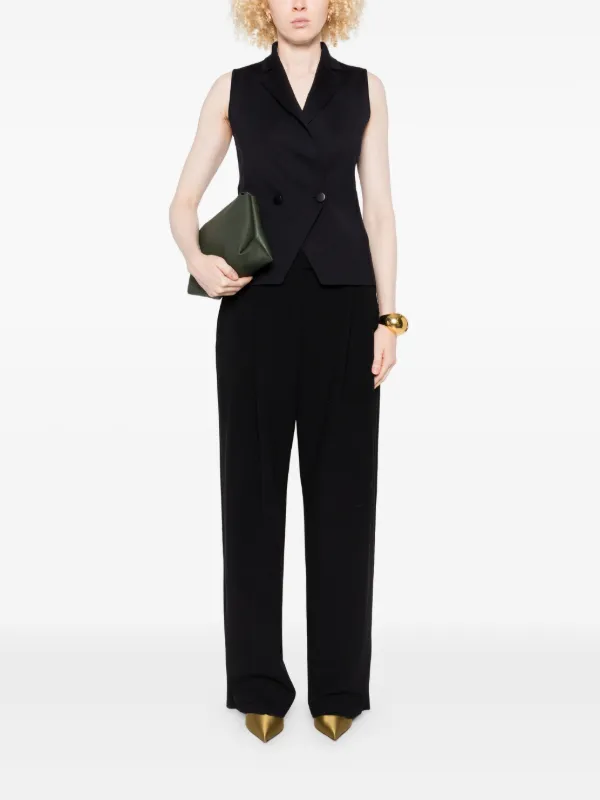 ジョルジオ アルマーニ◆ウール シルク ダブルブレストベスト Giorgio Armani ダブルブレスト ベスト | ブラック | FARFETCH JP