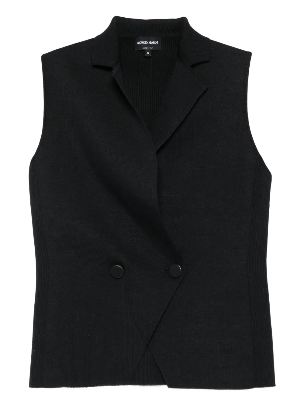 Giorgio Armani Double-breasted Sleeveless Waistcoat In Black