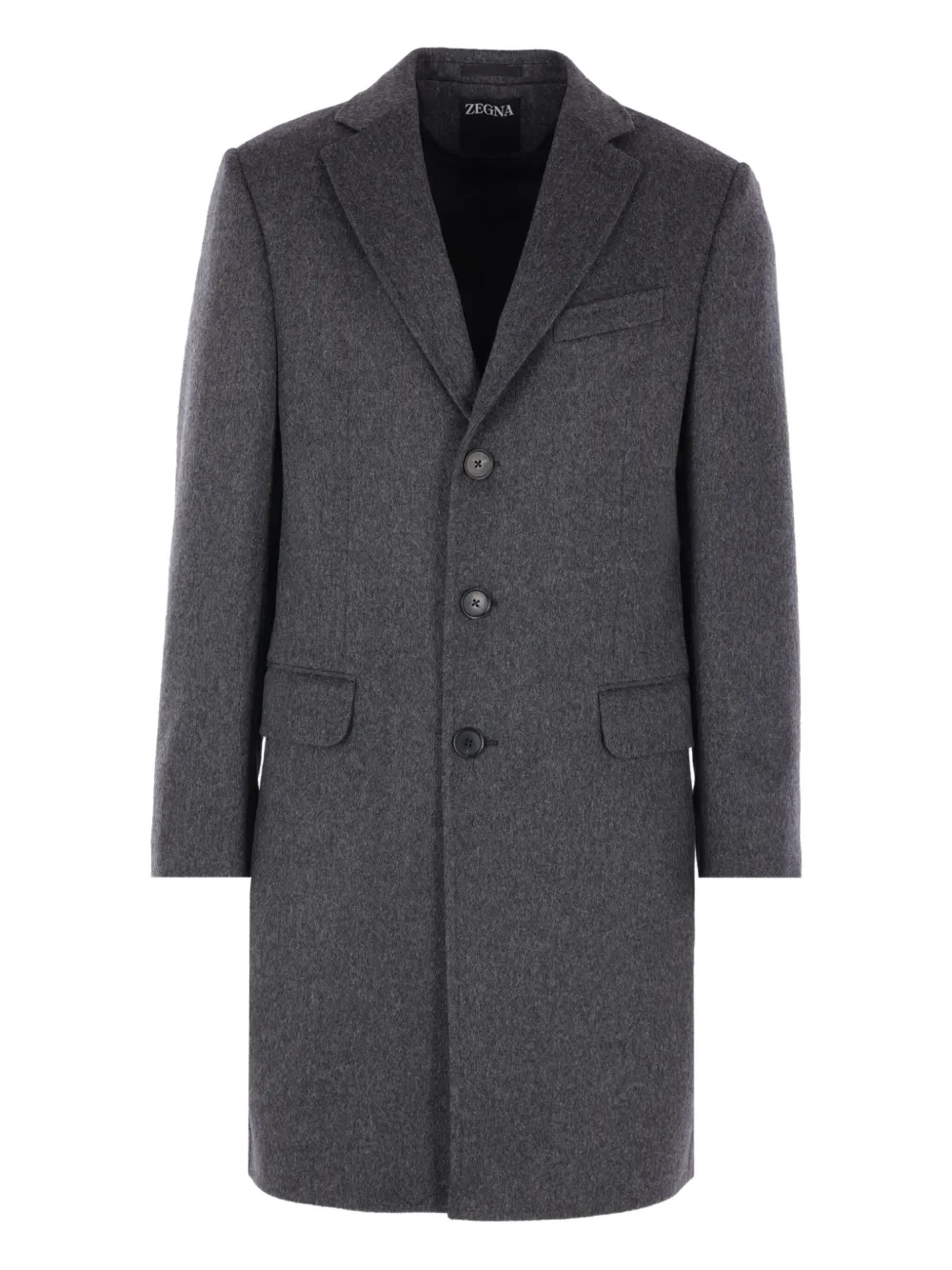 Zegna single-breasted buttoned coat | gris | Image 1