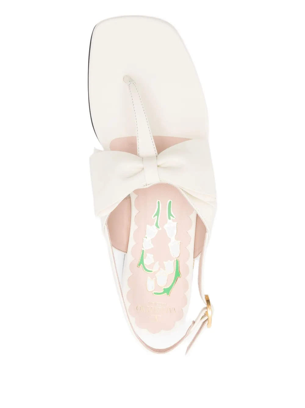 Valentino Garavani bow-embellished slingback sandals Neutrals