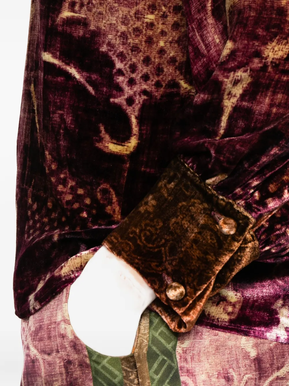 Pierre-louis Mascia Patterned Velvet Blouse In Multi