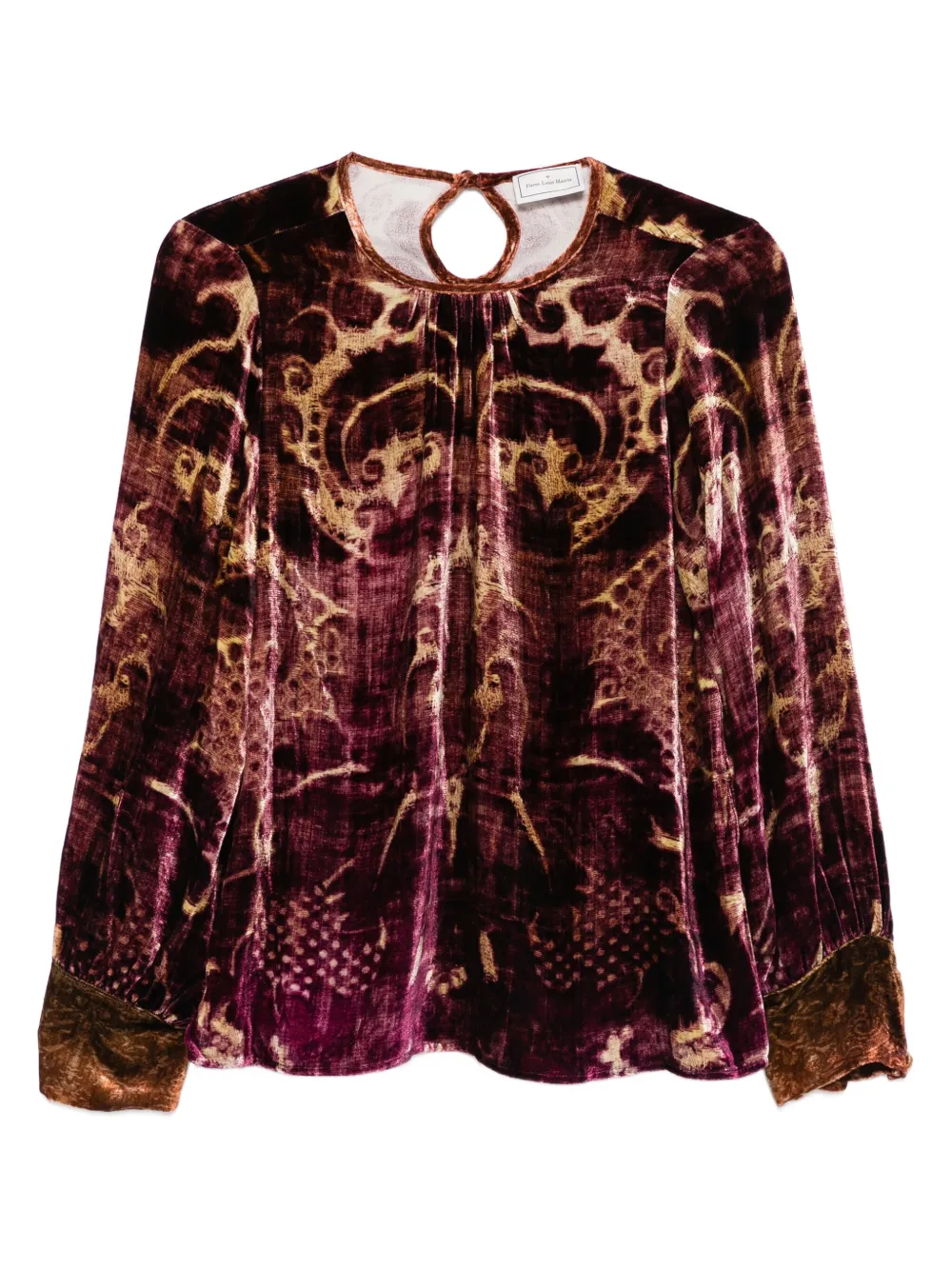 Pierre-louis Mascia Patterned Velvet Blouse In Multi